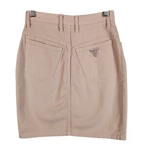 VTG 1980’s Guess Jeans Georges Marciano Baby Pink Denim Skirt Women's 28 USA